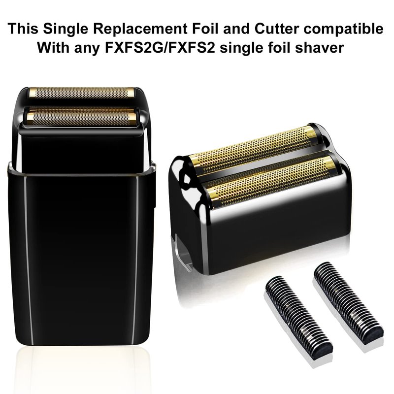 Black Replacement blades Foil and Cutters Compatible with BaBylissPRO Barberology FXFS2 Shaver foil Replacement Heads(2 pack
