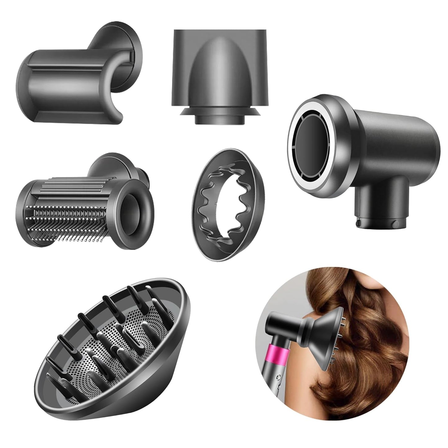 Dyson Hair Diffuser Attachment Nozzles - Styling Tool for Wavy & Curly Hair | Compatible with HD01, HD02, HD03, HD04, HD08, HD15