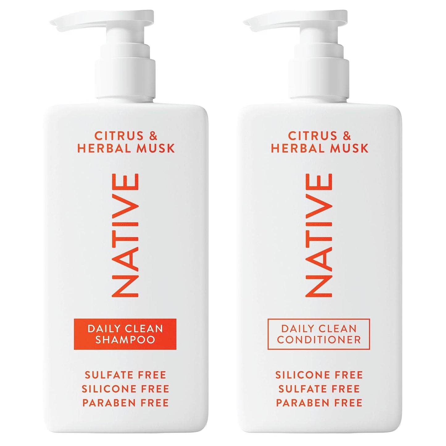 Native Shampoo & Conditioner Set - Naturally Derived, Sulfate & Dye Free | Almond & Shea Butter, 16.5 fl oz Each (2-Pack)