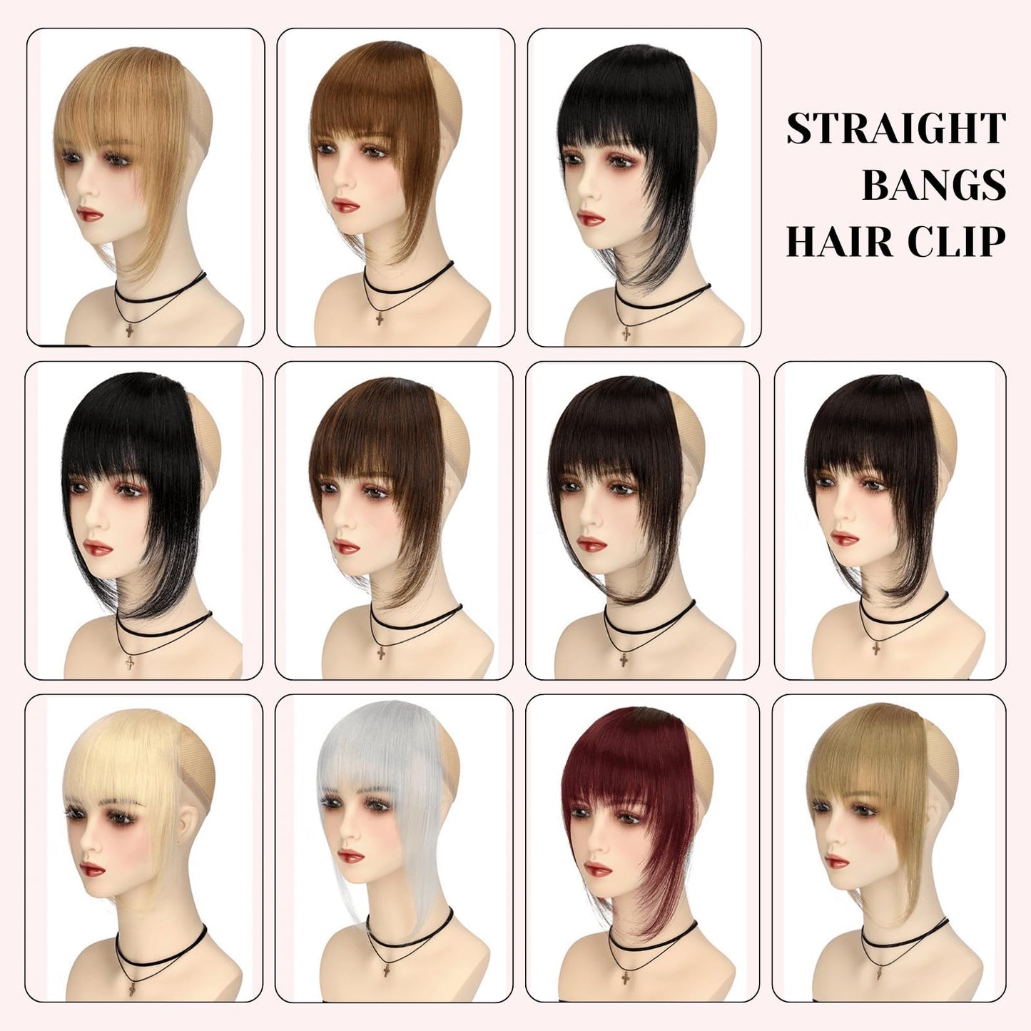 VAVANGA French Clip in Bangs, Ash Blonde Long Wispy Bangs Hair Clip with Temple Full Fringe Curtain Bangs Hair Clip Hair Piece Thick Fake Bangs Clip in Hair Extensions for Women(#24-Ash Blonde)