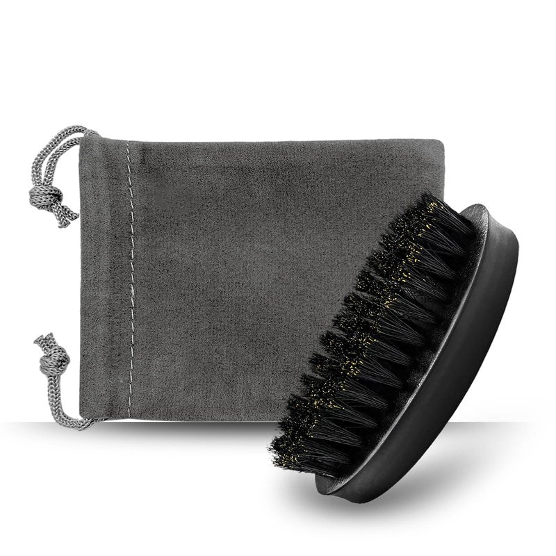 Travel Beard Brush for Men - Natural Boar Bristle Hair Brush, Mini Soft Beard Brush for Pocket Travel Men's Wooden Grooming Brush with Bag