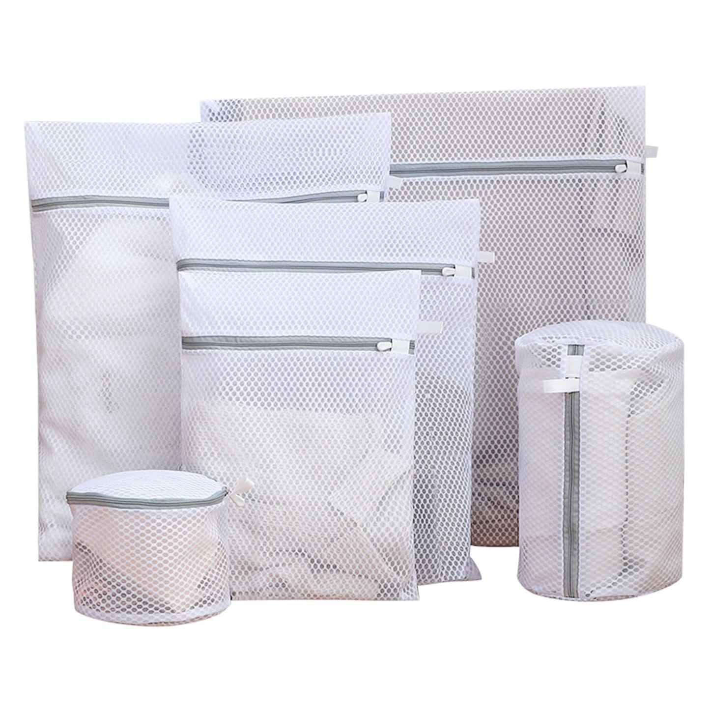Mesh Laundry Bag with Zipper, 12x16 in Washing Bag for Underwear, Socks and Delicate Clothes, Protective Laundry Organizer
