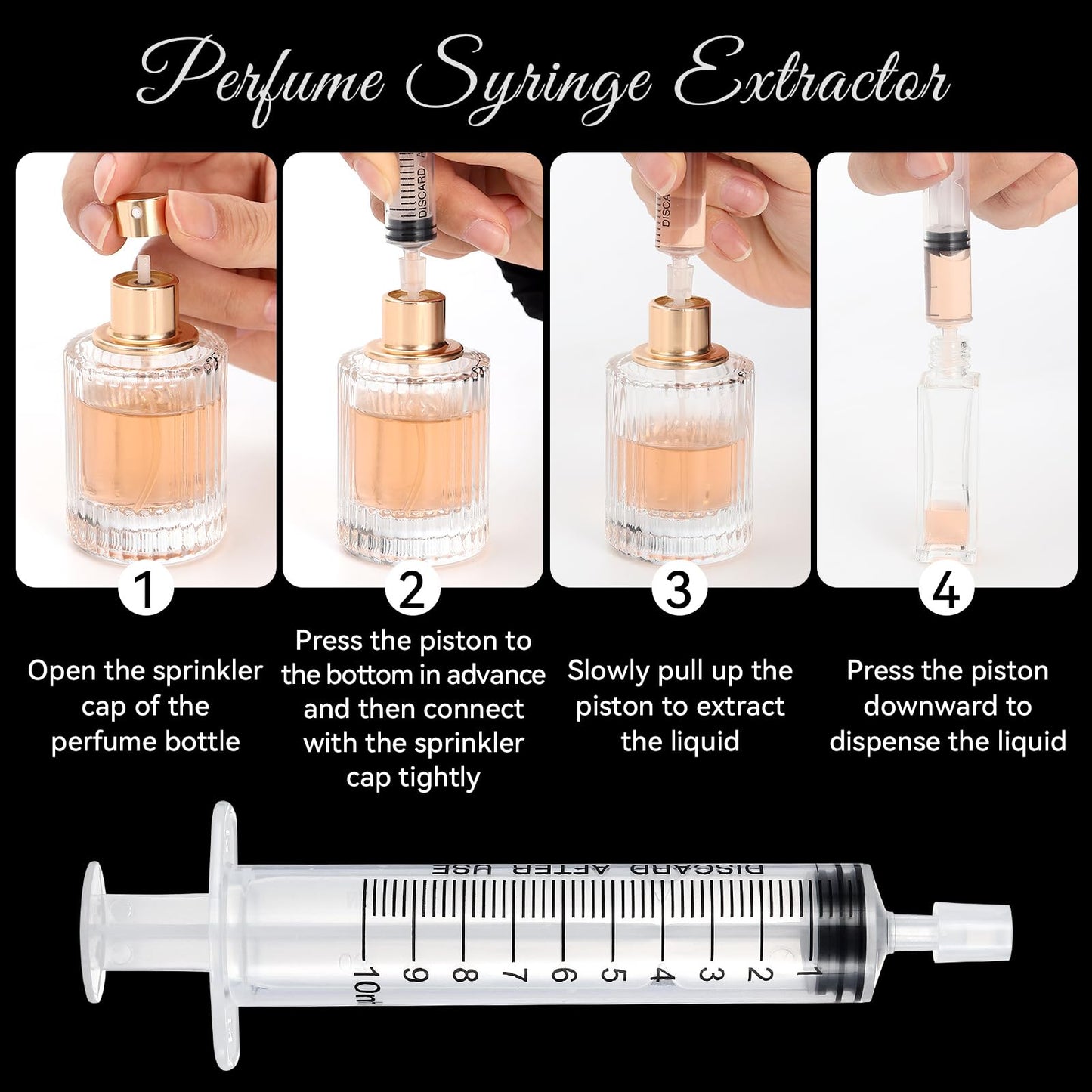 10pcs Perfume Refill Tool Kit,Plastic Perfume Dispenser Transfer Tools,Travel Refill Tool Set for Liquid Cologne Fragrance Sample Essential Oils (Clear, 10ml/10pcs)