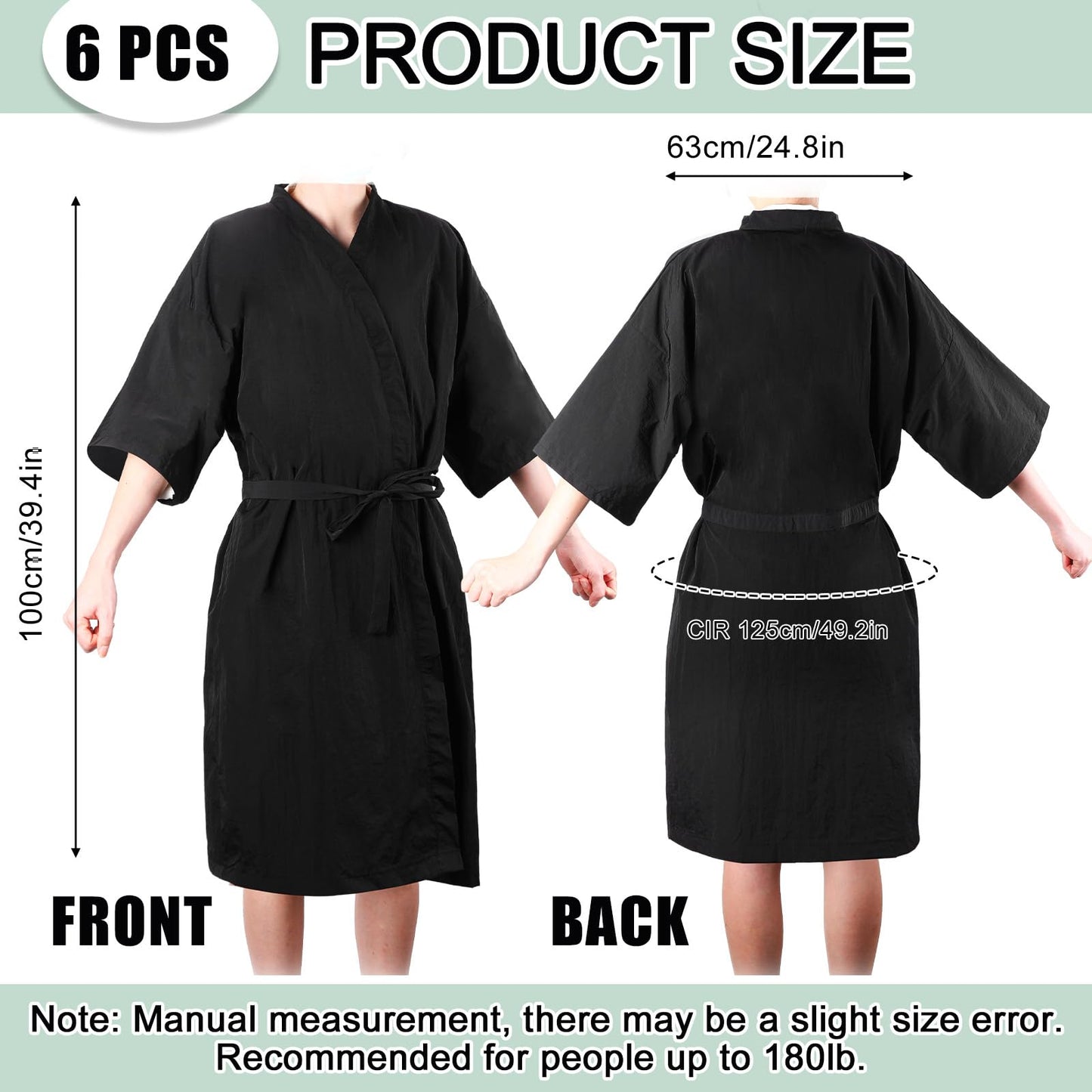 Toulite 6 Pieces Salon Robes Smock for Clients Haircut Cape Hair Salon Client Gown Cape for Women,40 Inches Long (No Pocket)