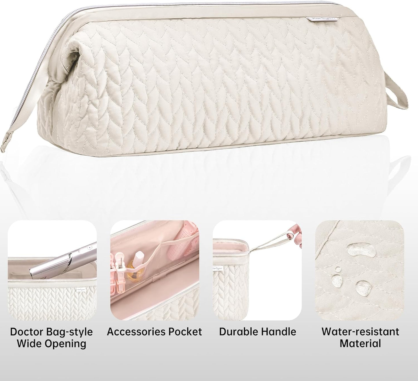 Dyson Airwrap Hair Dryer Case - Shark Flex Style Travel Organizer | Beige
