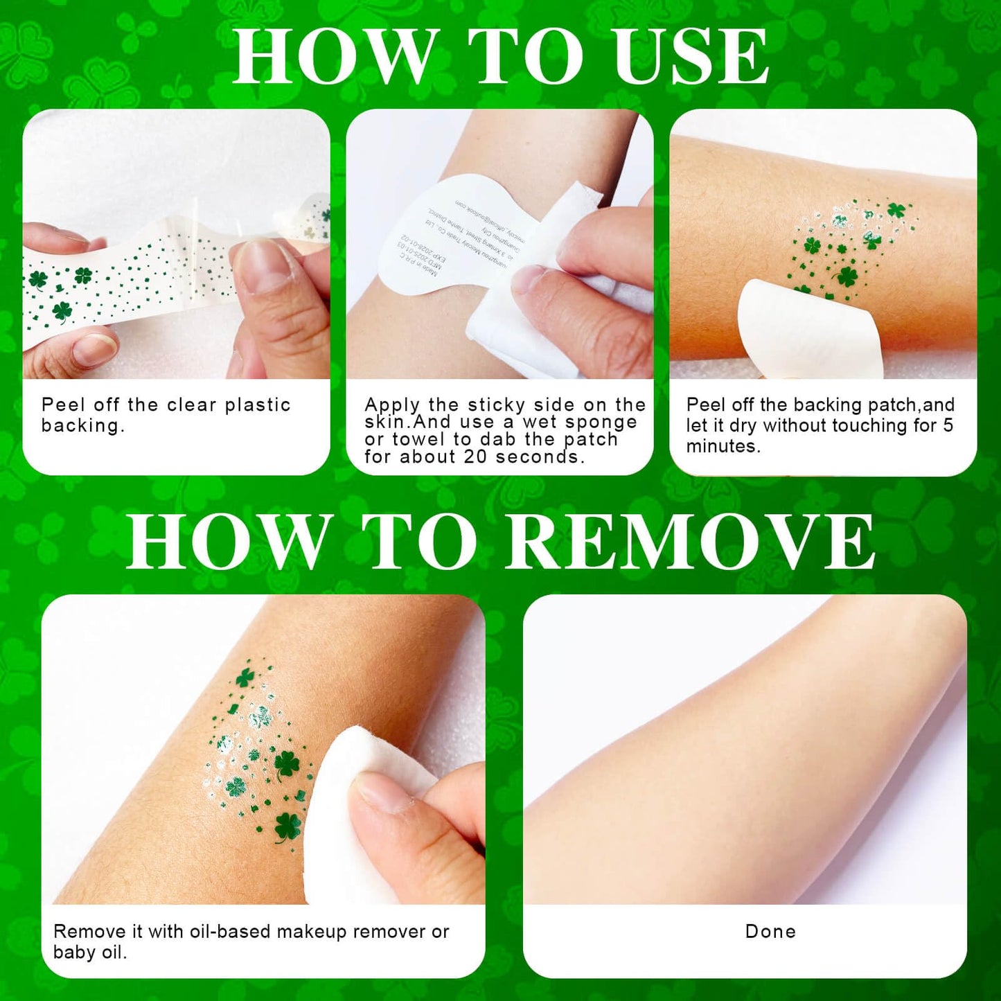 MEICOLY Shamrock Glitter Freckle Stickers,St Patricks Day Accessories for Women,St Paddys Temporary Tattoos for Kids,Waterproof Clover Face Sticker,Sparkle Saint Patrick's Day Green Makeup,6Pcs