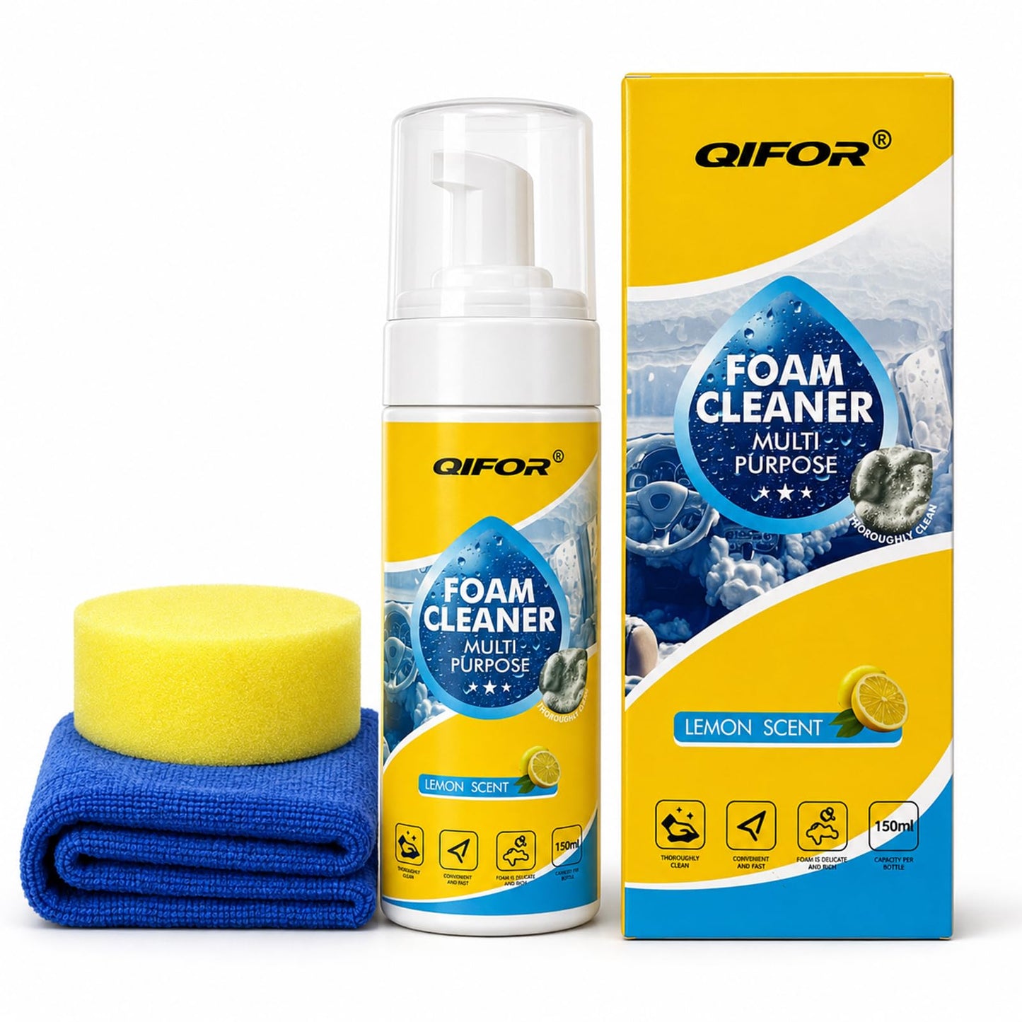 QIFOR Interior Cleaner,Effective Car Leather Car Seat Cleaner(1 PCS)