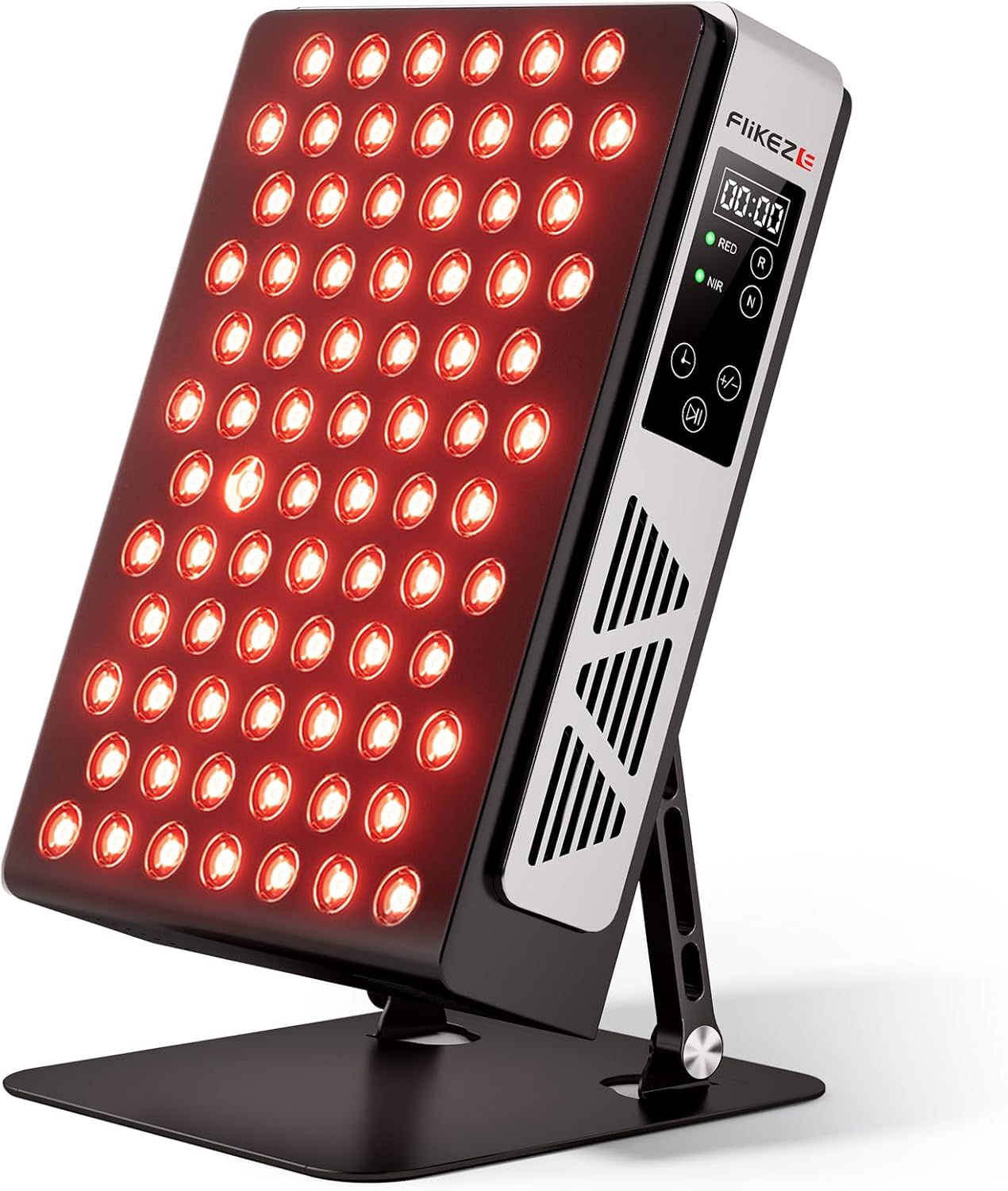 FLIKEZE Red Light Therapy Panel - 4-Chip 630nm/660nm/830nm/850nm | Dimmable, Timer & 3 Modes for Body and Face
