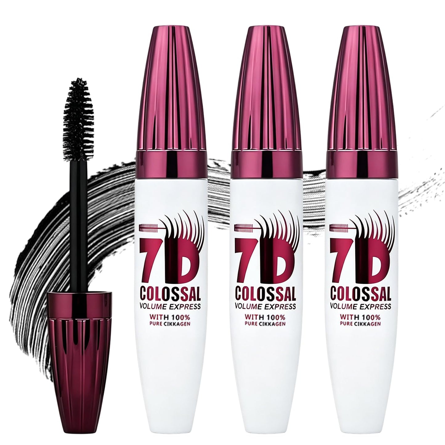 7D Waterproof Mascara - Long-Lasting, Buildable Volume for Defined Curl | Smudge-Proof, Thickening Eye Makeup, 0.35 oz
