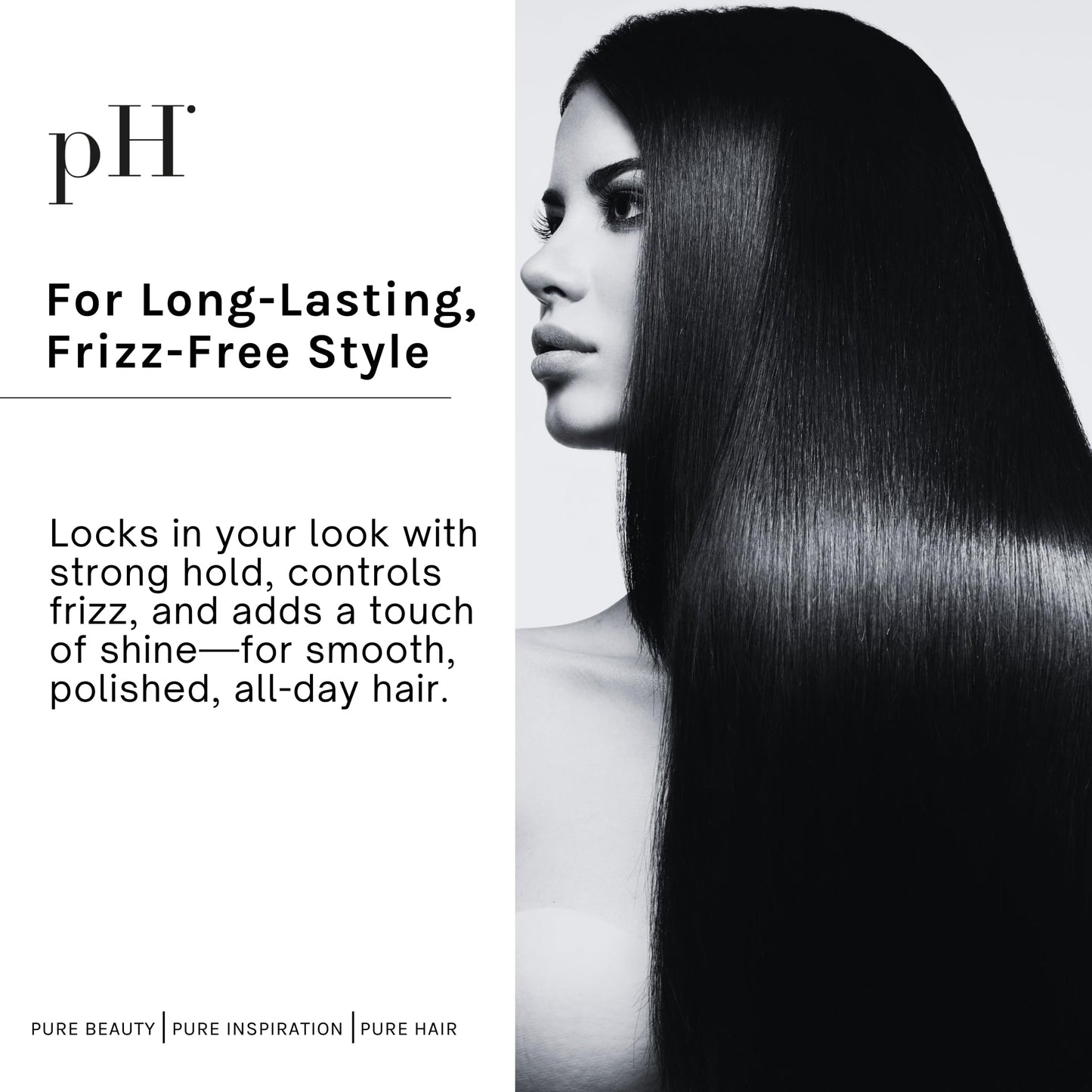 pH PURE HAIR Extra Hold Hairspray - Strong, Anti-Frizz & Humidity-Resistant Non-Aerosol Hair Spray with Floral Scent - Fast-Dry - 10.1 oz