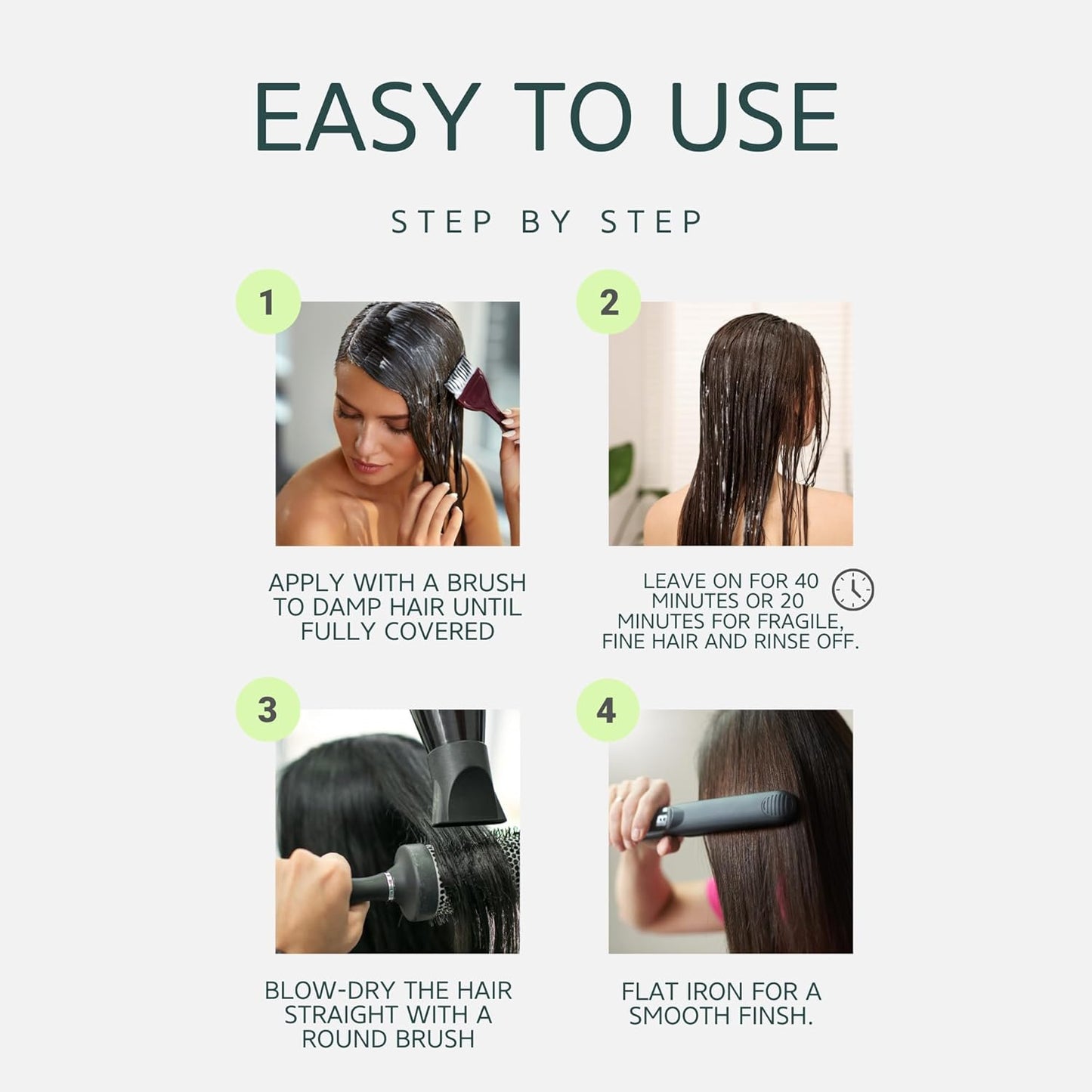 Kerazon Buriti Liss Brazilian Smoothing Treatment - One-Step Formula, 4 Fl Oz for Frizz Control