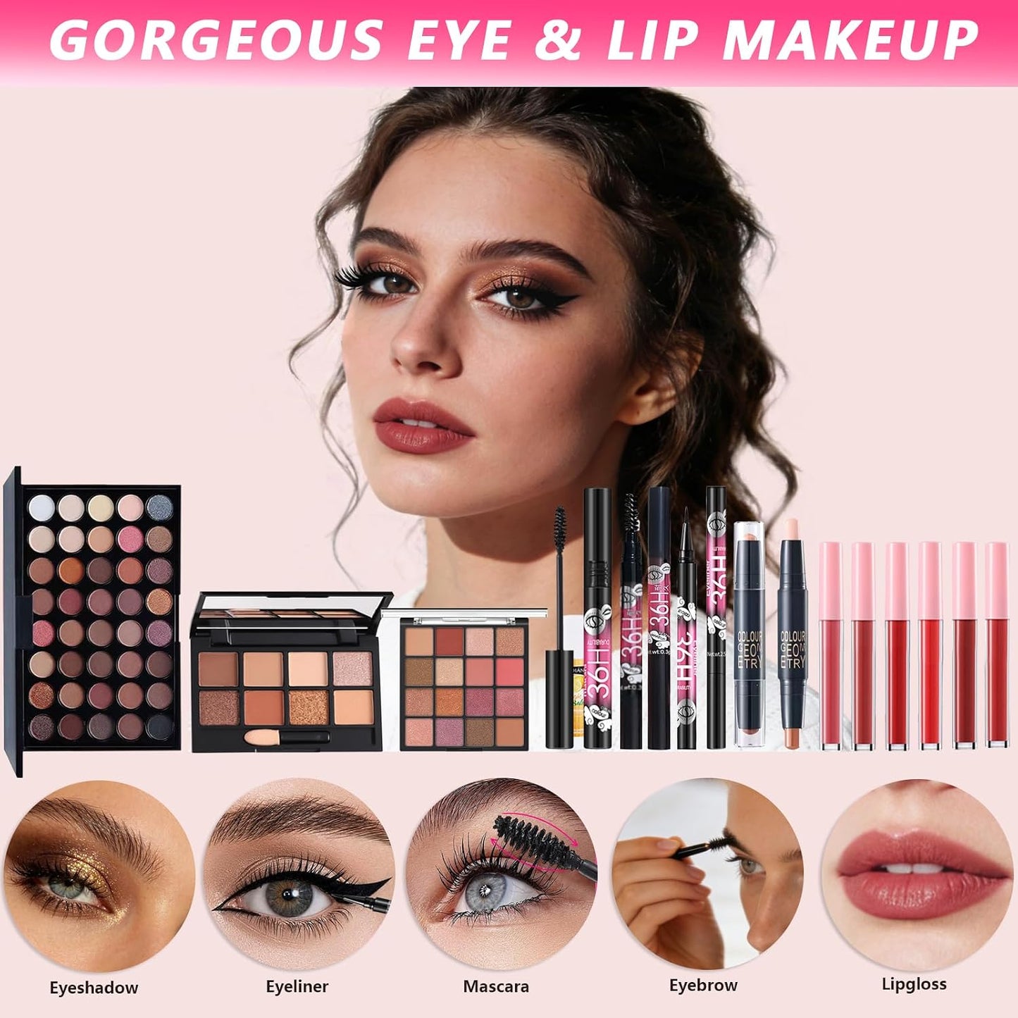 All-in-One Makeup Kit for Women | Complete Gift Set with Eyeshadow, Foundation, Lipsticks & Brushes - Perfect for Teens & Girls