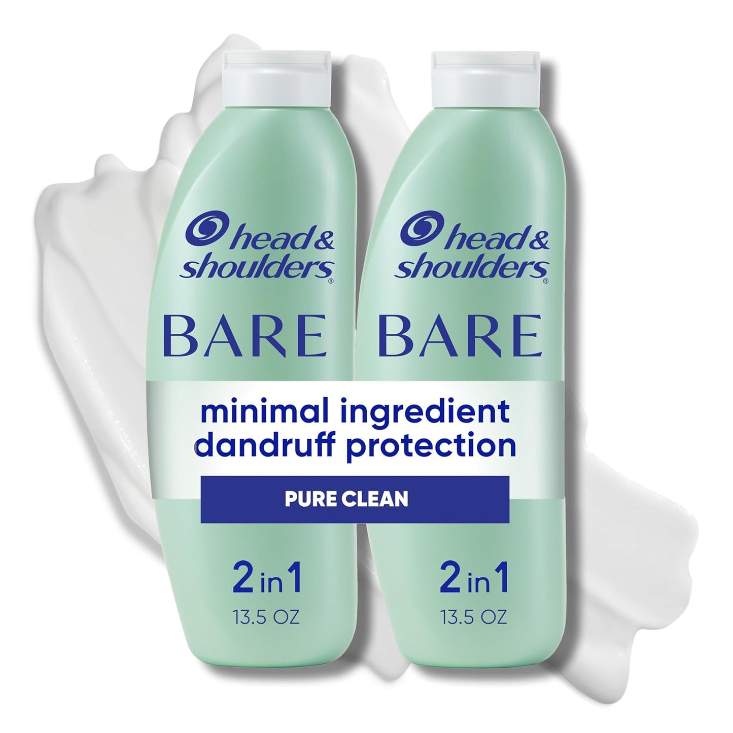 Head & Shoulders Anti-Dandruff Shampoo - BARE Soothing Hydration with 1% Pyrithione Zinc | 13.5 Fl Oz for Dry Scalp Relief