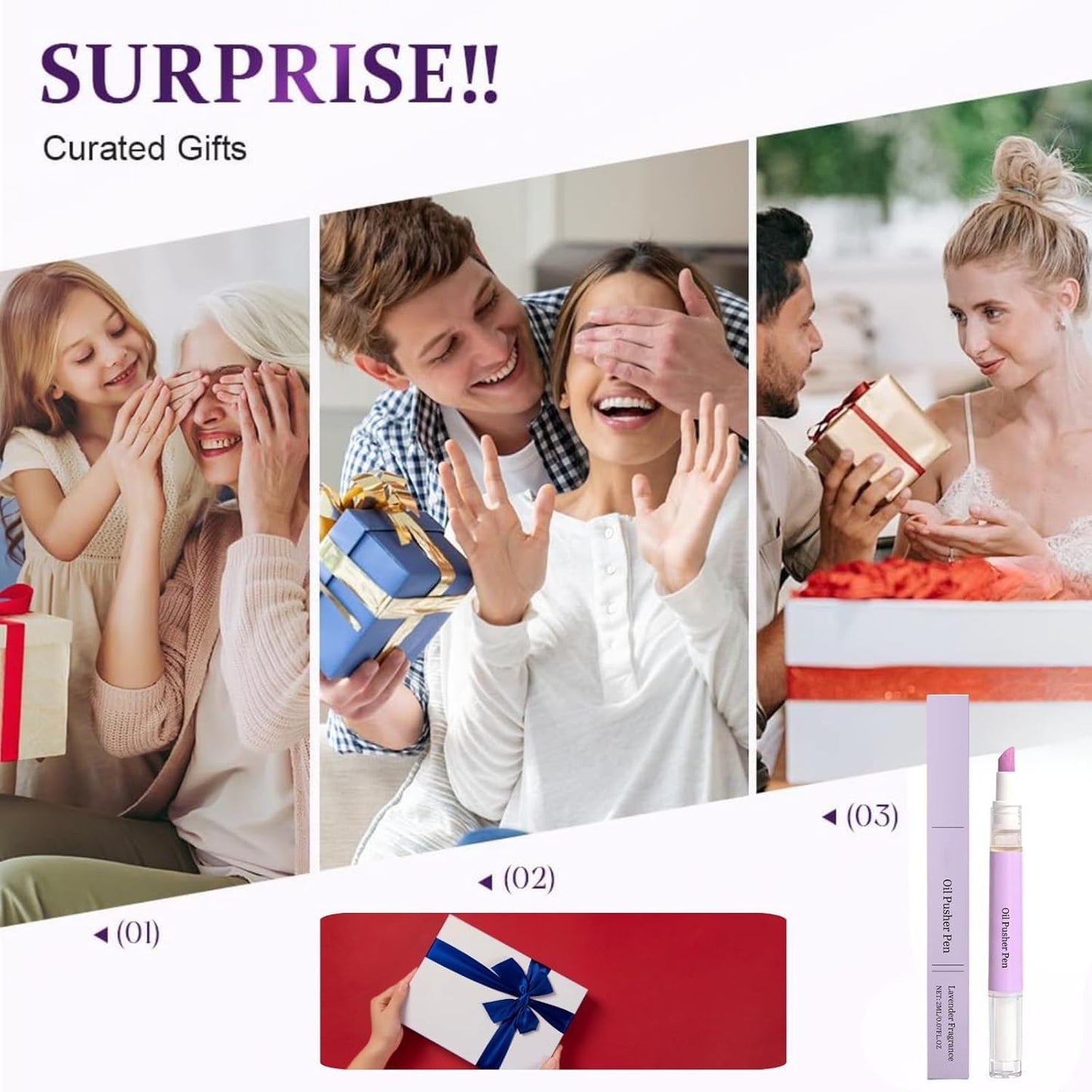 2-in-1 Ceramic Cuticle Pusher & Oil Pen, 2026 New Cuticle Oil Pusher Pen, Nail Care Tool for Dry Damaged Nails Moisturize Strengthen Brighten Nails Care (Pink-3pcs)