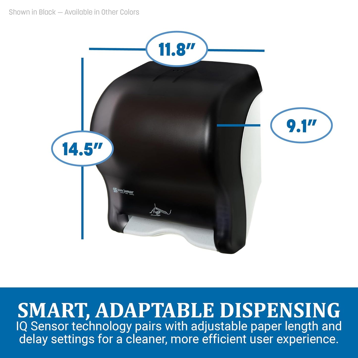 Smart Essence Electronic Roll Towel Dispenser - Touchless Design | Black Finish