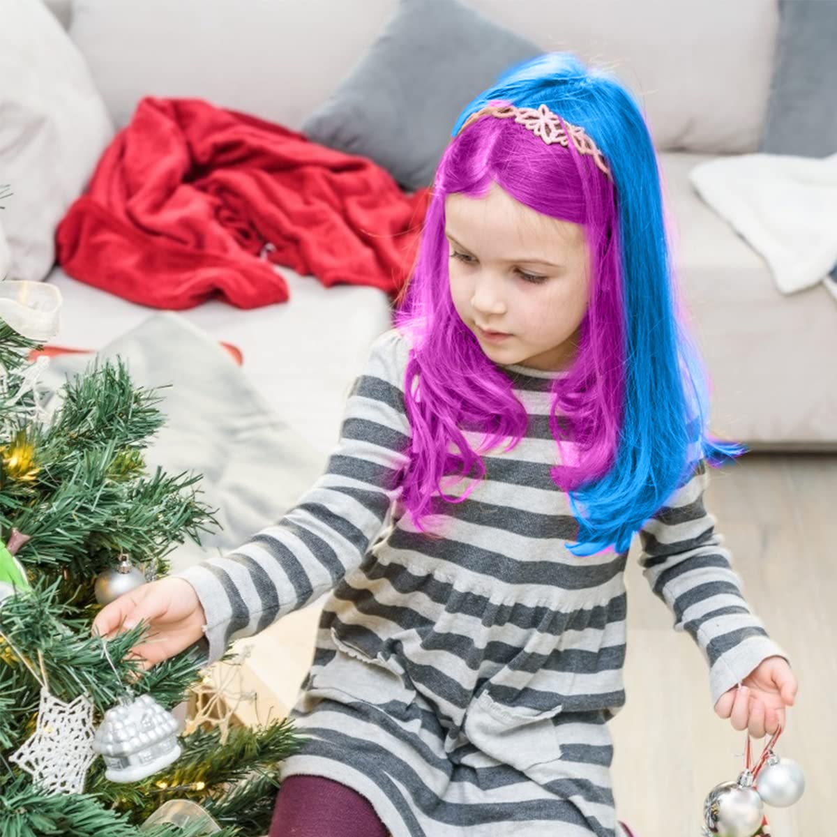 Hair Chalk Comb Set for Kids - Temporary Bright Washable Color Dye | 5 Pink + 5 Blue, Perfect for Birthday & Halloween Gifts