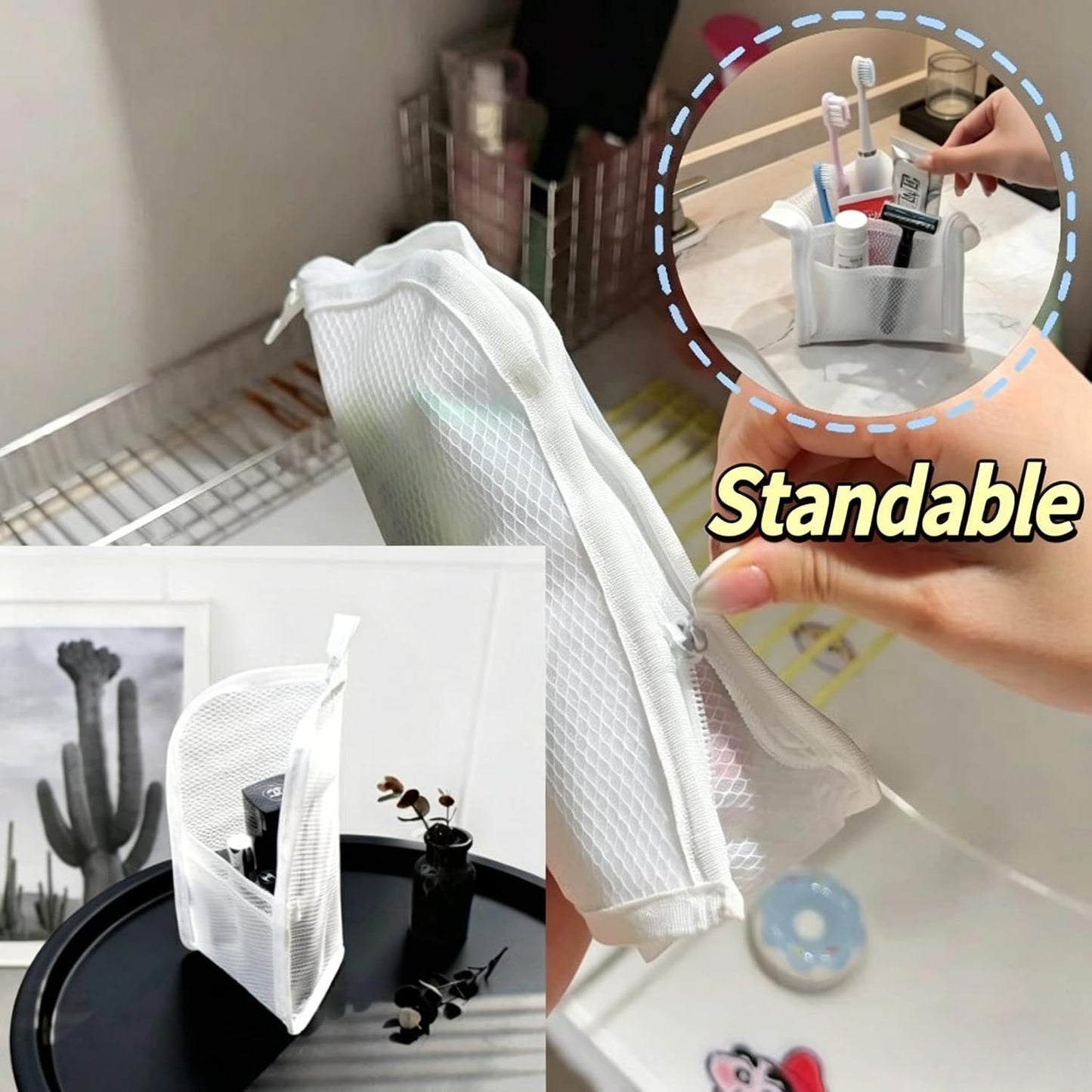Clear Hanging Toiletry Bag - Waterproof EVA Travel Organizer | Large Capacity, Foldable Design for Men & Women