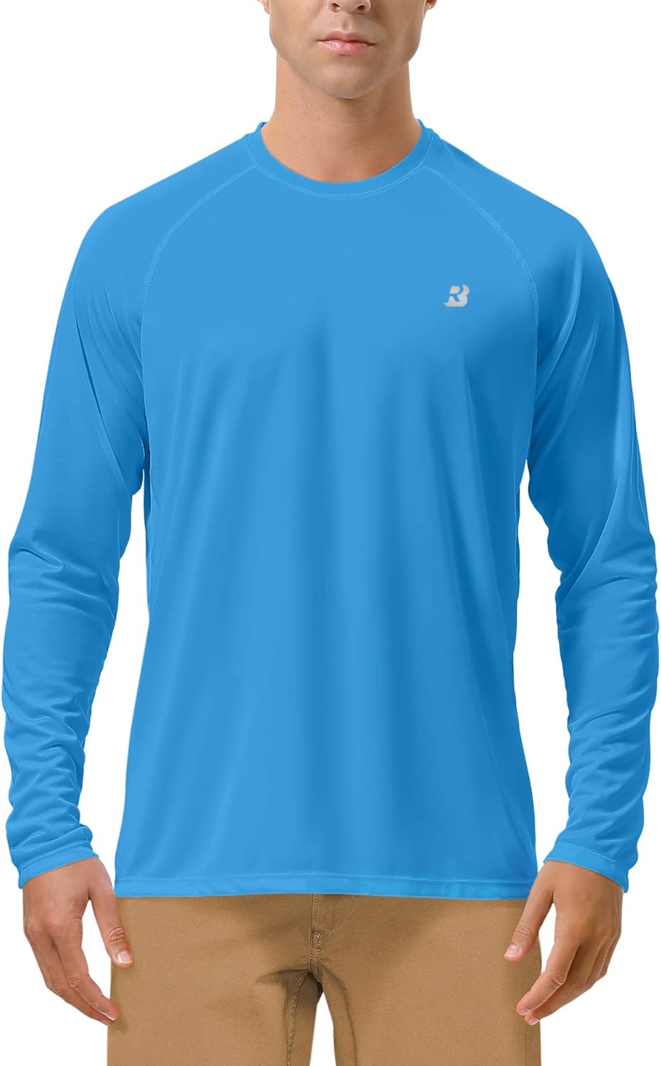 Men's UPF 50+ UV Sun Protection Long Sleeve Shirt - SPF Rash Guard for Fishing, Hiking & Running