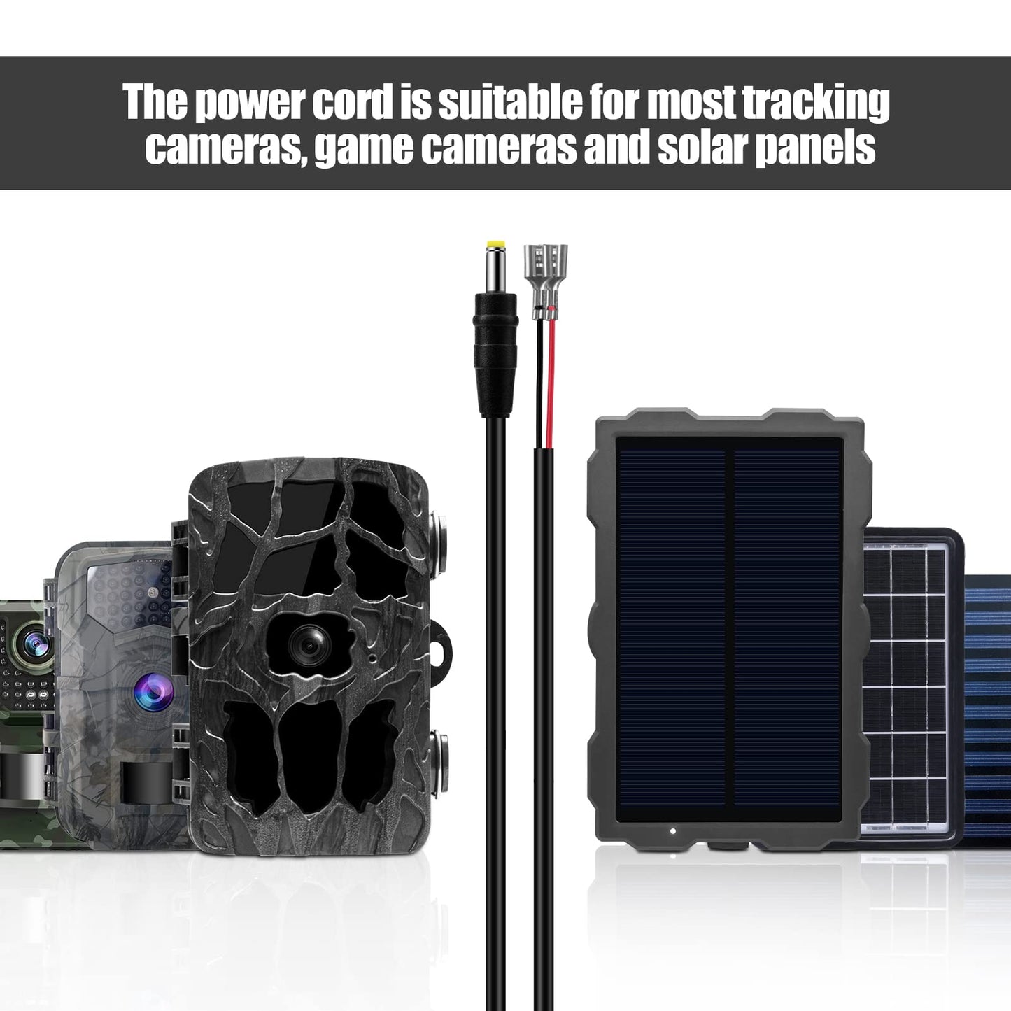 Yoizyfree 2 PCS Trail Camera Power Cord,5.5x2.1mm DC External Power Cable Compatible with Spypoint,Stealth Cam,Moultrie,Muddy Trail Camera,5.5x2.1mm DC Plug