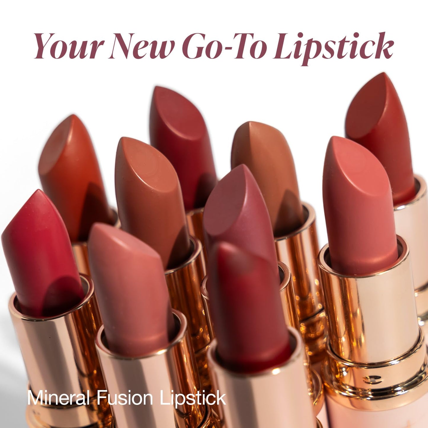 Mineral Fusion Long-Lasting Lipstick, Vivid & Smudge-Free Lip Color with Avocado Oil, Cocoa Seed Butter, Free of FD&C Dyes, Paraben and Gluten, Kir Royale