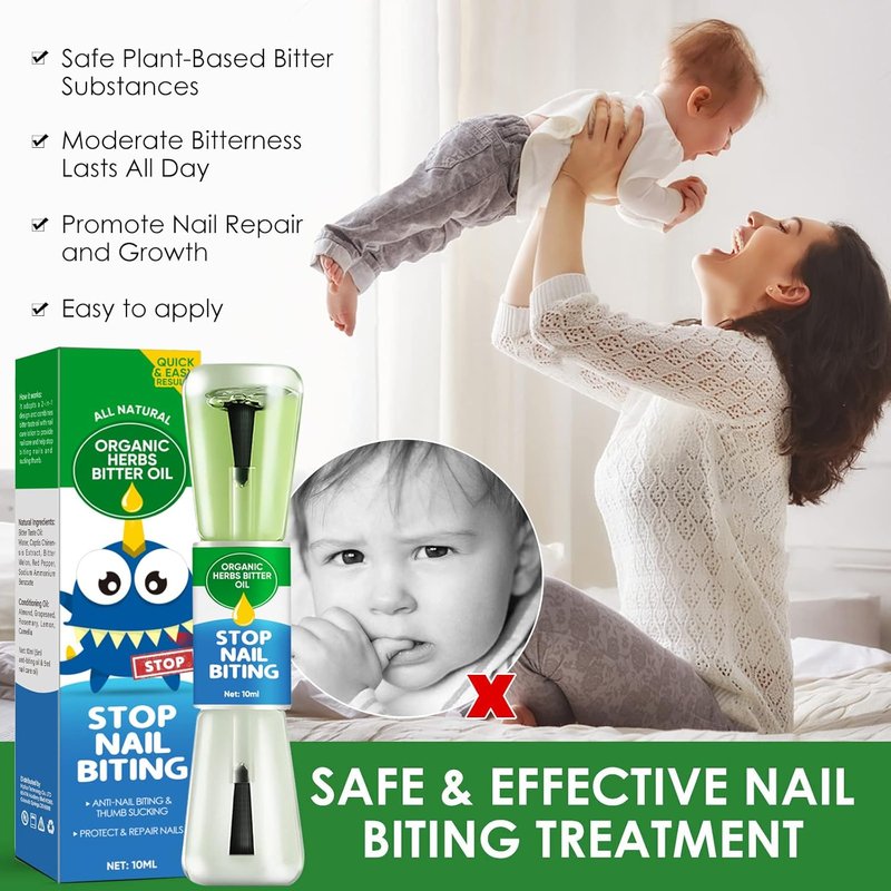 Nail Biting Treatment for Kids & Adults - 2-in-1 Prevention Solution | Discourages Biting & Thumb Sucking, 0.34 Fl Oz