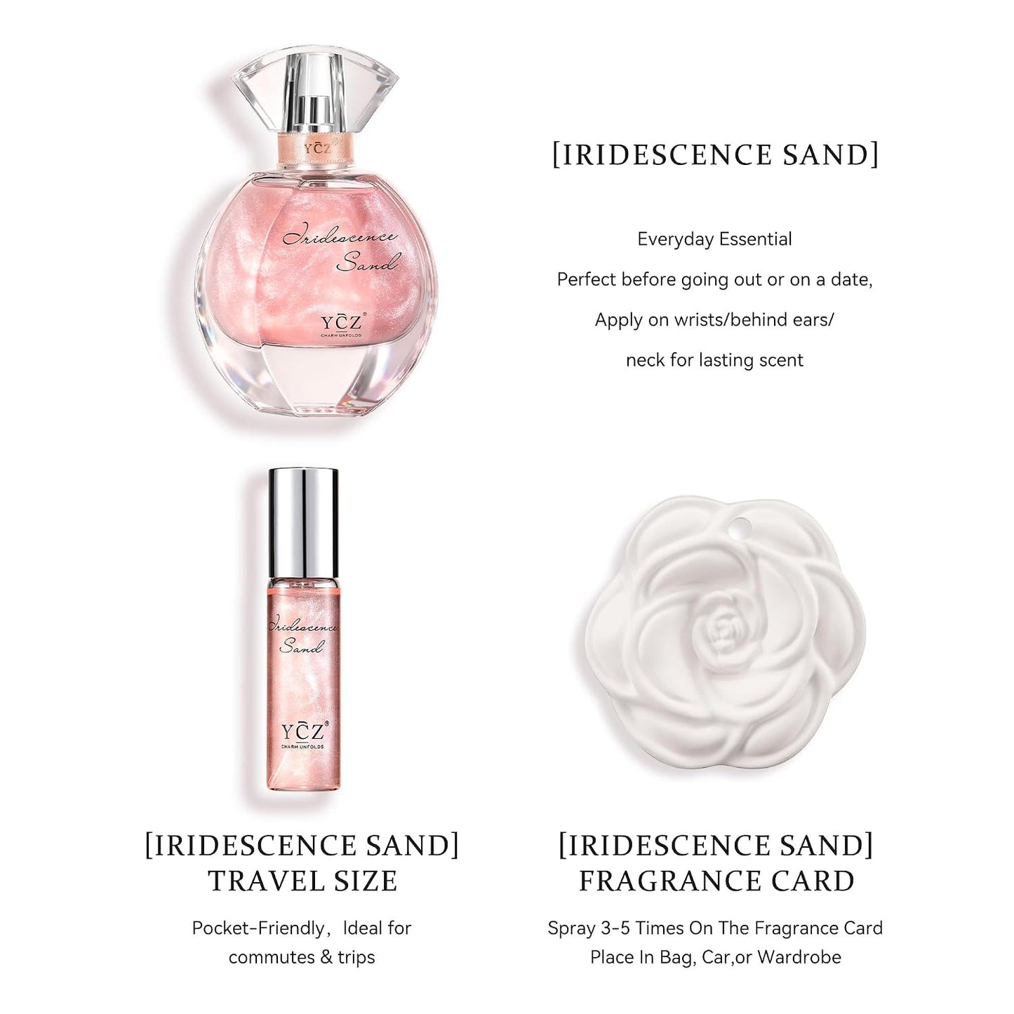 Golden Sands Women's Perfume Gift Set - 3-Piece Floral Oriental Fragrance with Grapefruit & Rose Notes | Elegant Gift Box, Long-Lasting Sillage
