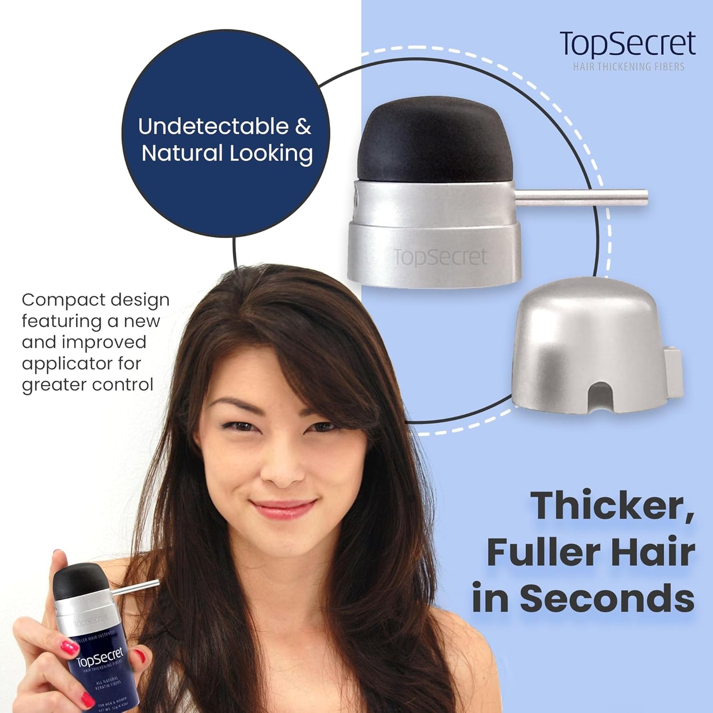 Hair Thickening Building Fibers - Natural & Undetectable Hair Filler for Men & Women | Weather-Resistant (Light Brown, Medium)
