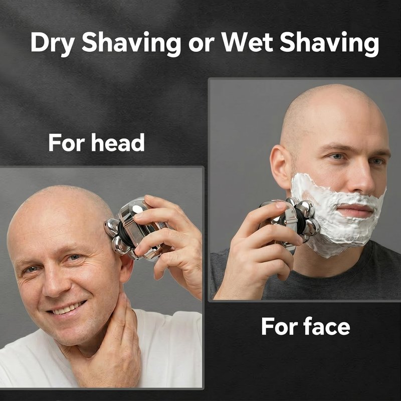 5-in-1 Electric 7D Head Shavers for Bald Men,Wet Dry Waterproof Cordless Men's Rotary Razor for Head/Face, Grooming Kit with Nose Trimmer-Hair Clippers, LED Display USB Charging Rechargeable