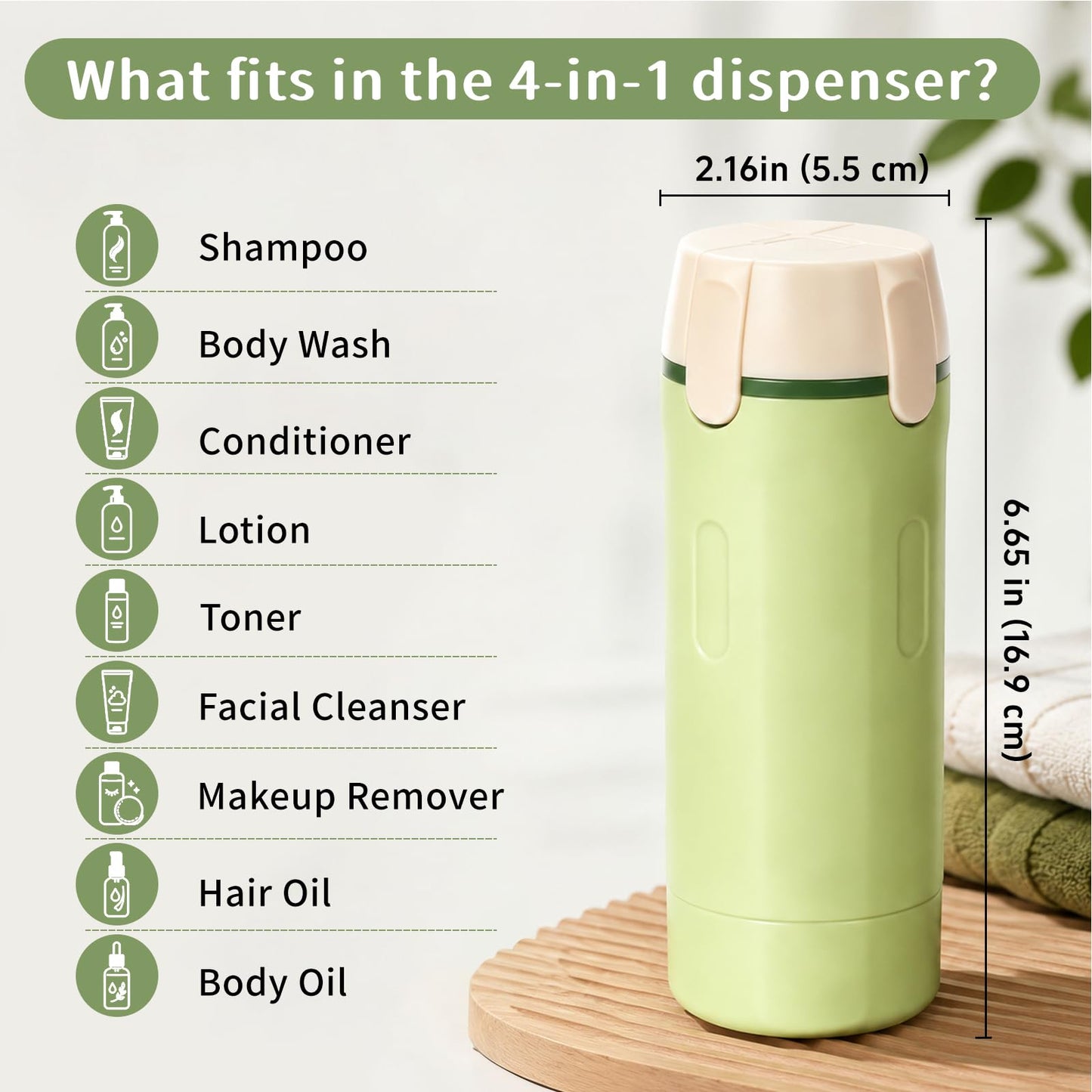 LuxDuo 2 Pack Leakproof 4-in-1 Travel Dispenser Bottle with Storage Pouch for Toiletries,Refillable Containers for Lotion,Shampoo,Gel,Minimalist Travel Gear for Business,Gym,Overnight Stays,Road Trips