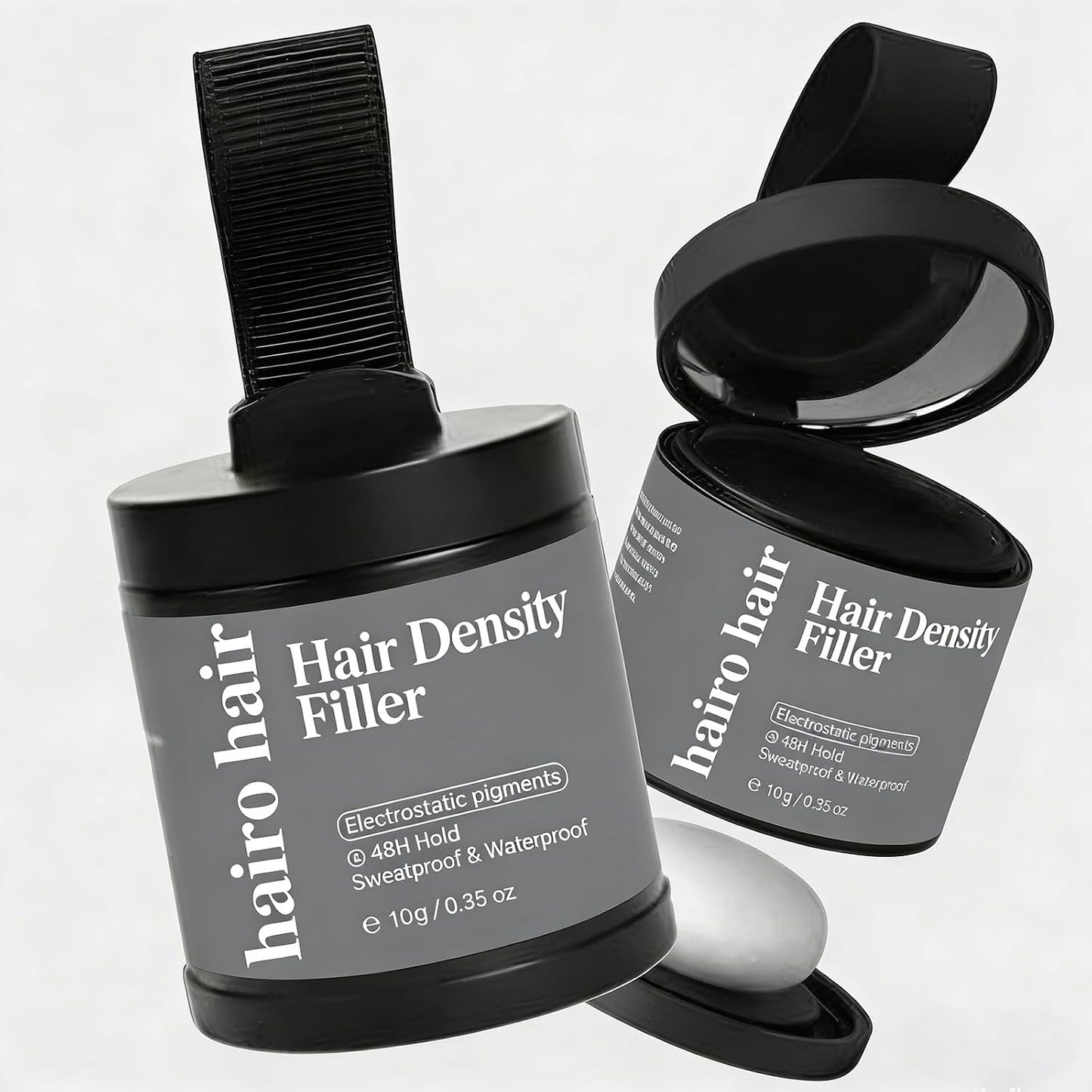 Hair Density Filler - 24-Hour Stain-Proof Hairline Powder for Bald Spot Concealment | Instant Coverage for Men & Women, Waterproof, Black*2