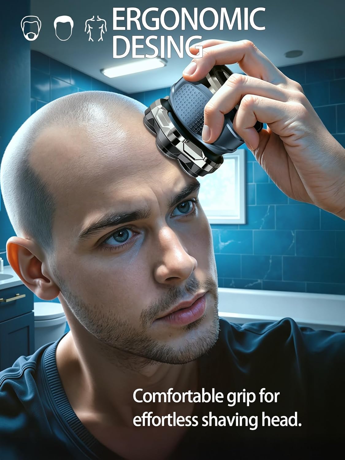 Head Shavers for Bald Men - IPX7 Waterproof Electric Razor with 7D Floating Blades | Wet/Dry Grooming Kit