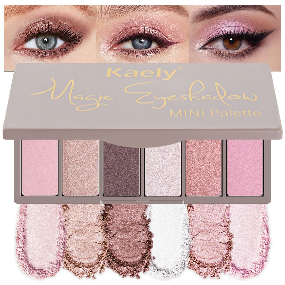 Mini Neutral Eye Shadow Palette - 6 Pigmented Colors for Older Women | Waterproof Matte Shades