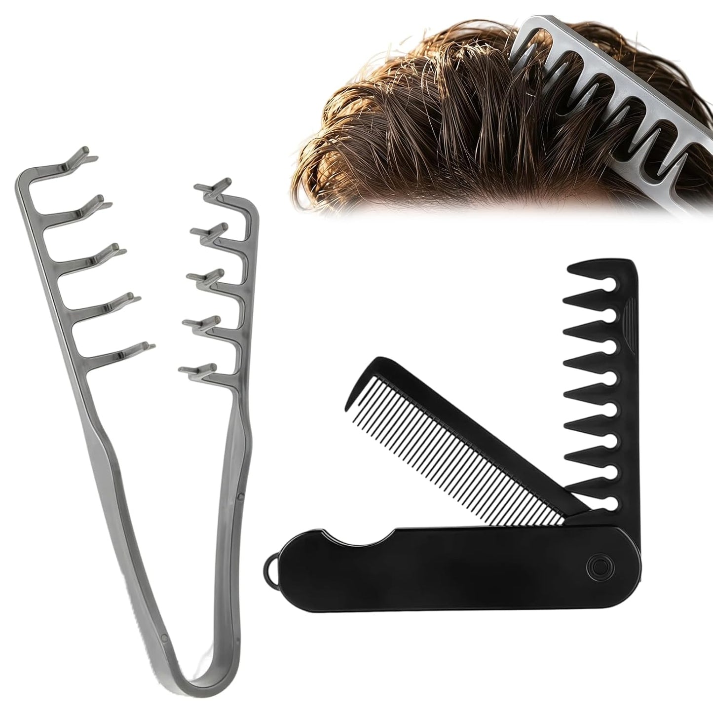 Upgraded Texture Comb for Men - Wide Tooth Volumizing Hair Tool | ABS Anti-Slip Design for Maximum Volume