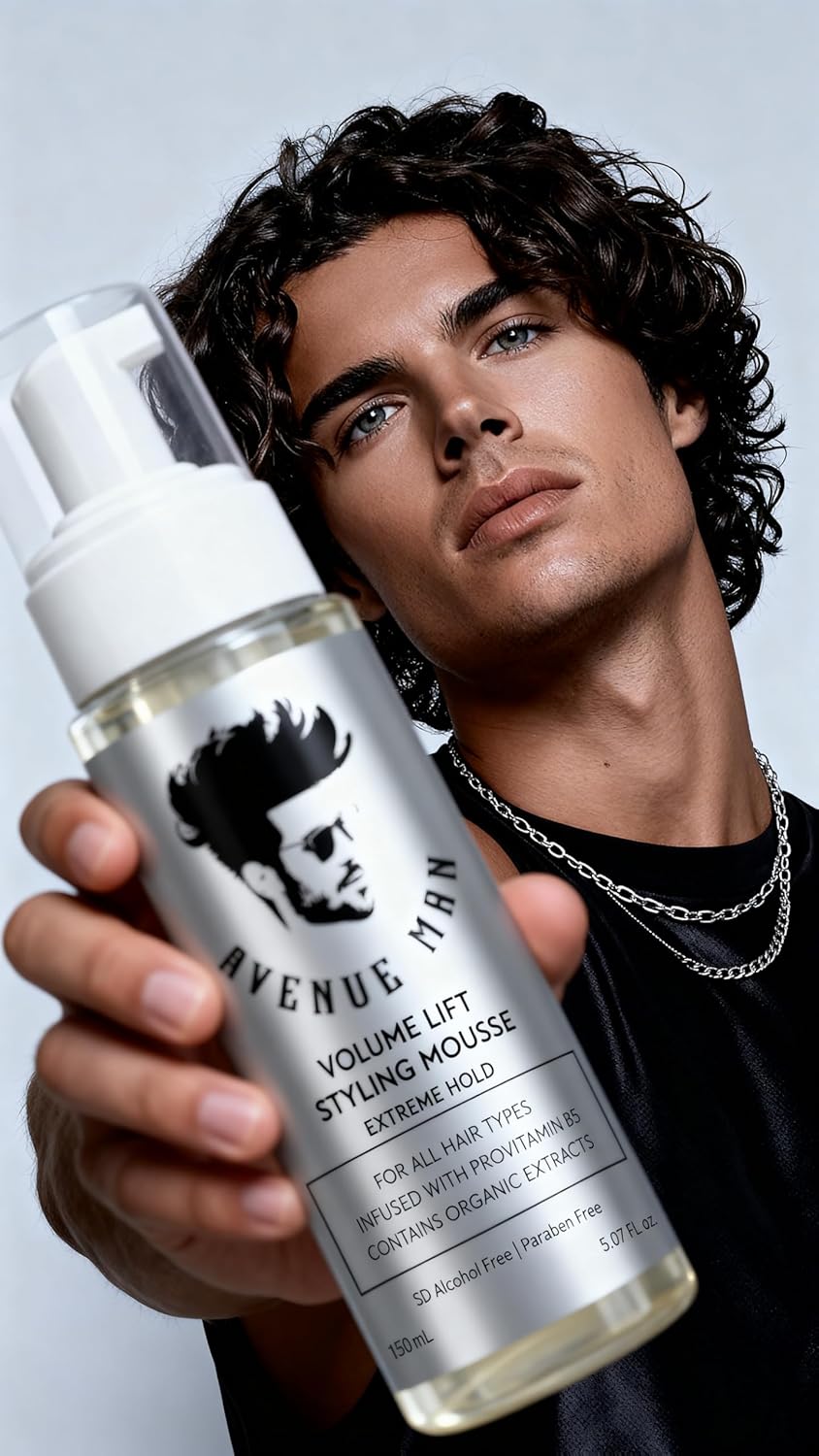 Volume Lift Styling Mousse - Extreme Hold Hair Foam with Argan Oil, Silk Protein & Vitamin E | 5.07 oz, Alcohol & Paraben Free