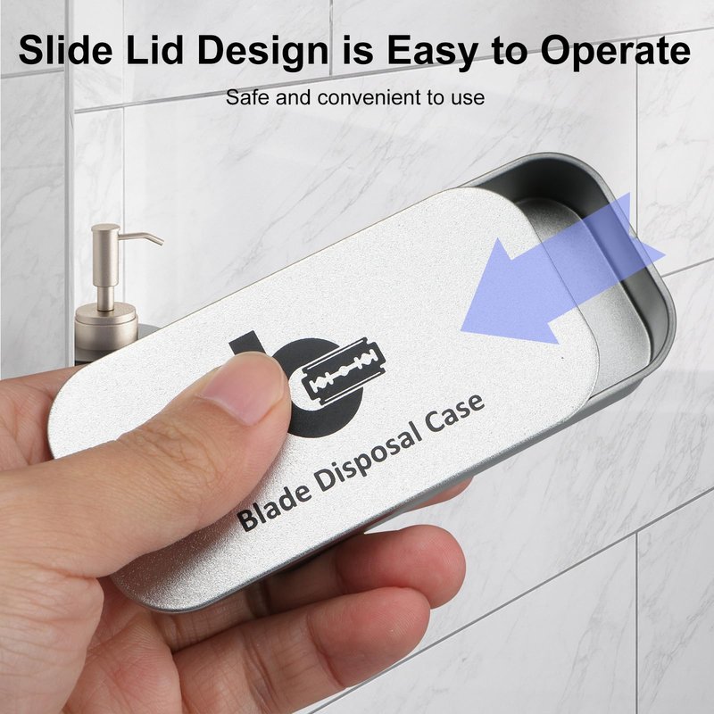Platinum Coated Safety Razor Blades (USA Stainless Steel, fit All Standard Double Edge Safety Razors), 30 Count, with 1 Compact Razor Blade Disposal Container for Daily & Travel Use