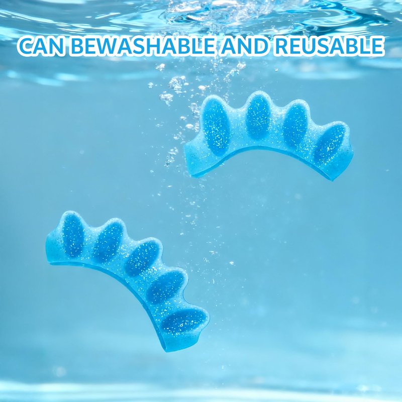 Silicone Toe Separators for Bunions & Foot Pain Relief - Gel Spacers for Yoga, Pedicure | 2 Pcs, Reusable, Flexible (Blue)