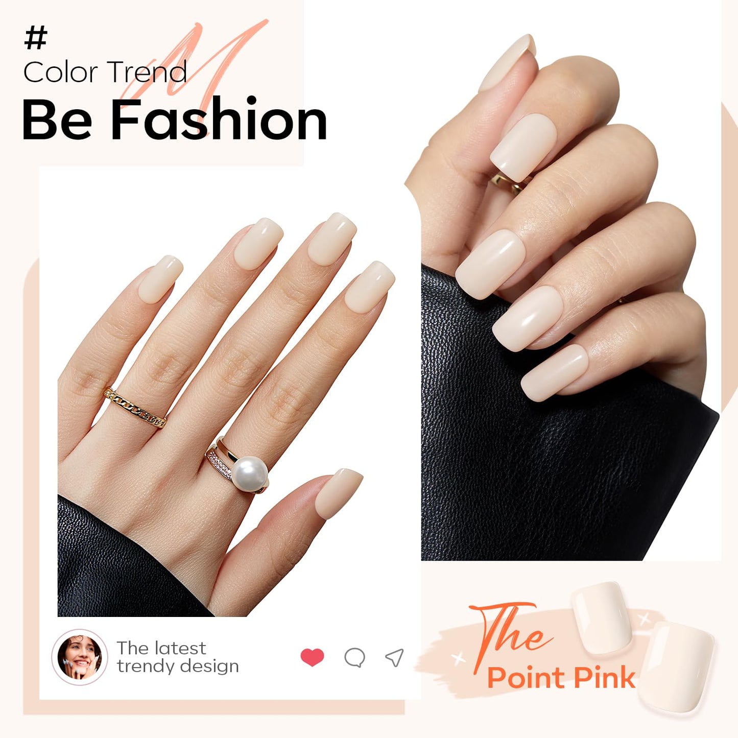 Press On Nails - White Short Square Fake Nails Kit | Reusable 32 Pcs with Glue & Mini File, Perfect Gift for Women & Girls