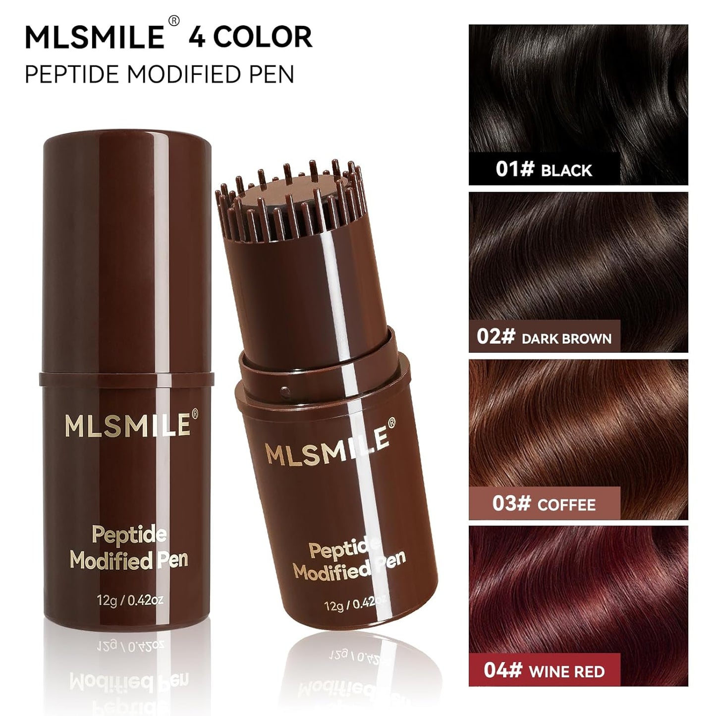 Hair Color Stick - Portable Touch-Up Dye for Gray Coverage | Comb Applicator, Black