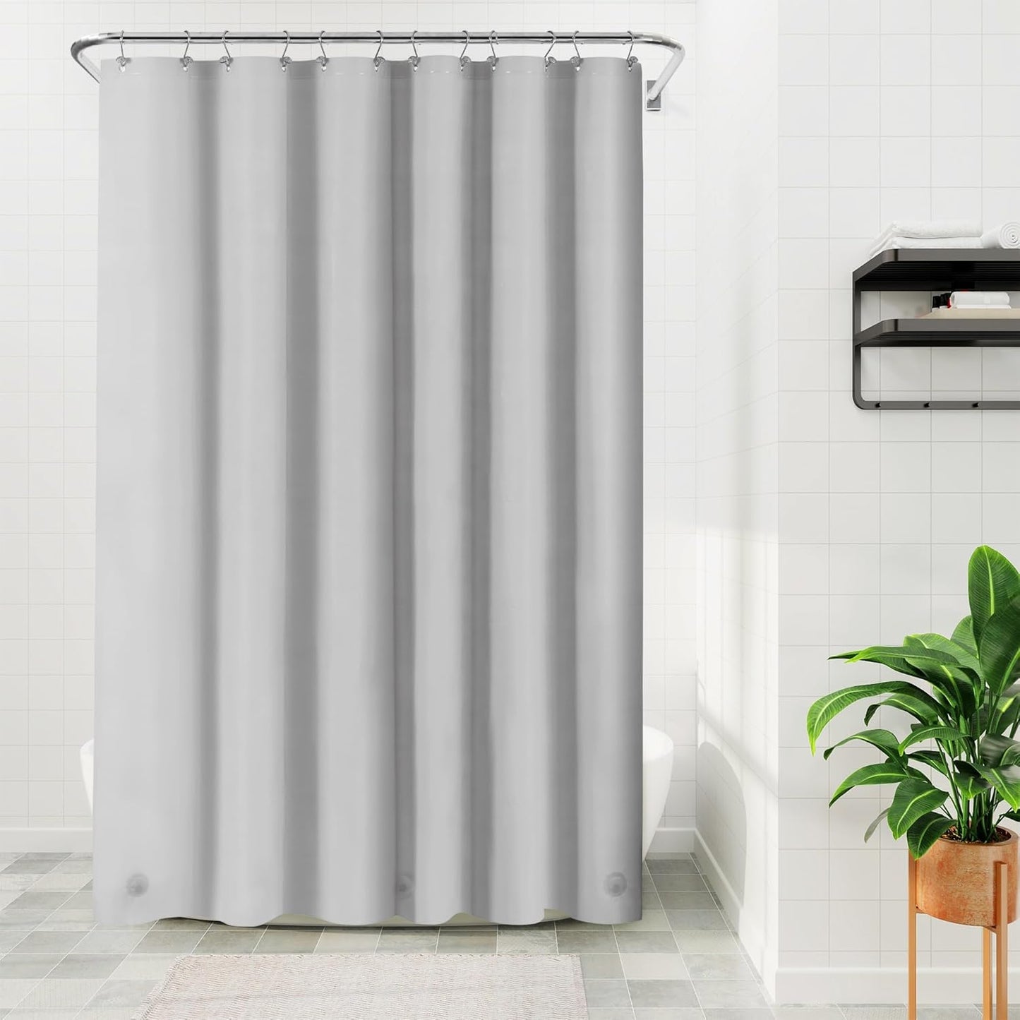 Clear Plastic Shower Liner - Premium Waterproof PEVA Curtain with Rustproof Grommets & 3 Magnets | Standard Size
