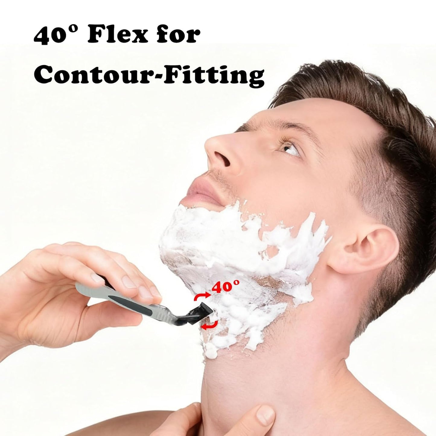 Men's Disposable Razors - 25 Pcs Bulk Set for Sensitive Skin | 5-Blade Comfortable Shave for Head & Face