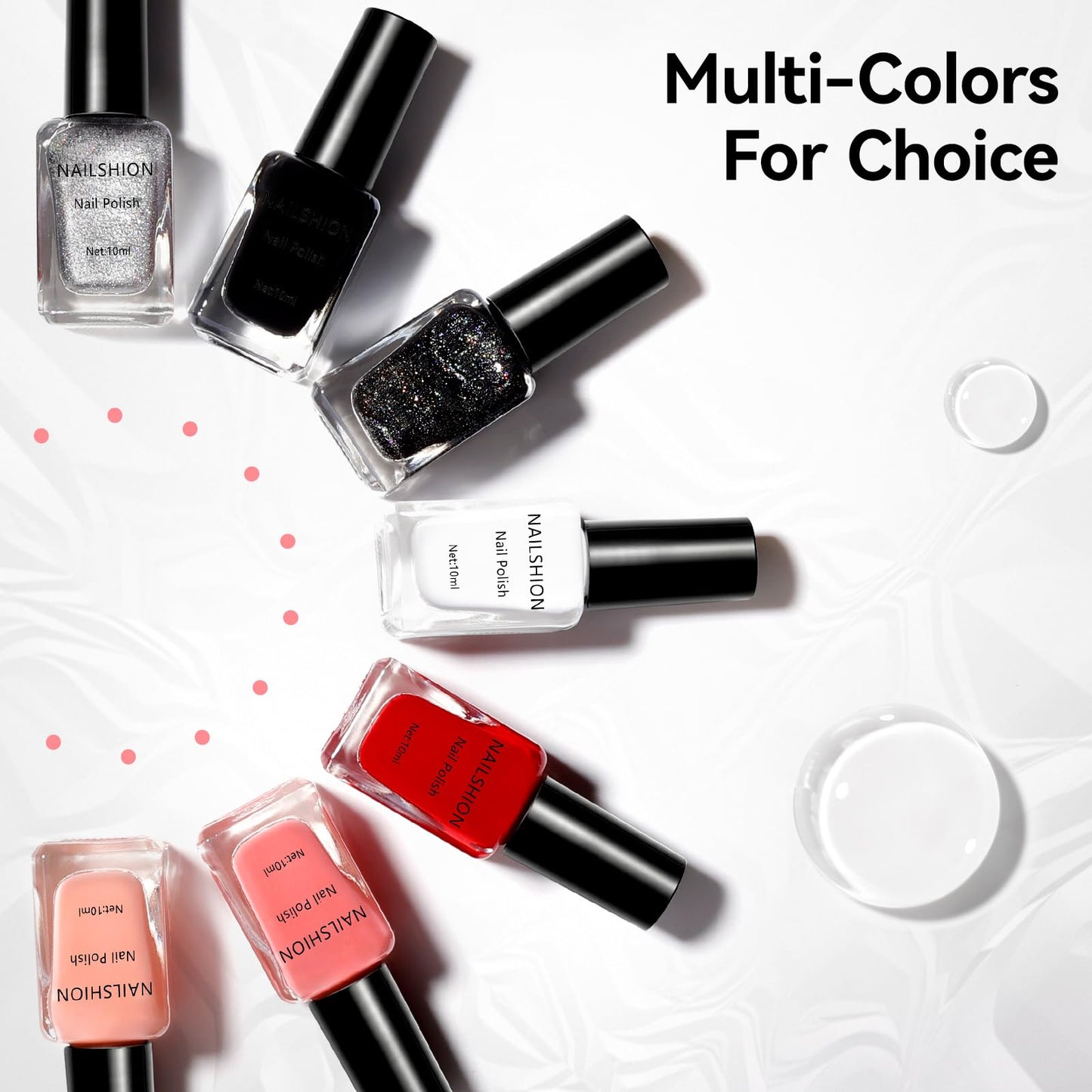Nailshion White Nail Polish French Nail Art | Quick Dry Regular Nail Polish | 12-Free Vegan Rich in Castor Oil | Salon-Quality 108 Classic Snowy Toe Fingernail Polish DIY at Home