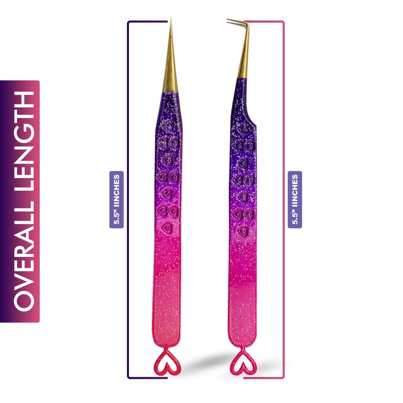 Precision Eyelash Extension Tweezers with Fiber Tip, Volume & Isolation Tweezers, Japanese Stainless Steel.