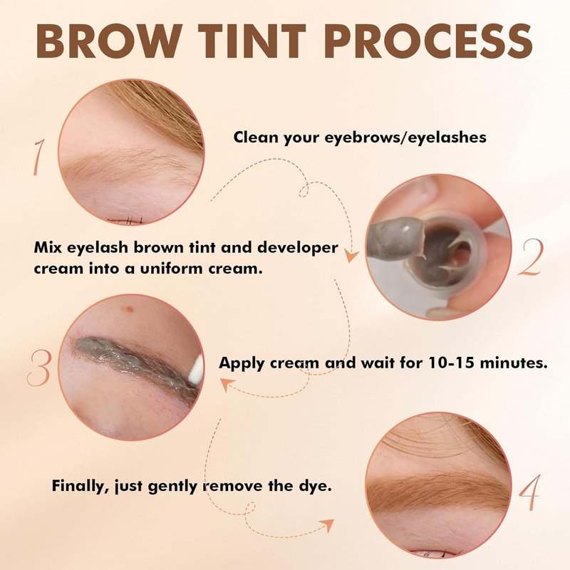Lash Color Kit - Light Brown Eyelash & Eyebrow Color with Safe Ingredients | Lasts 8 Weeks, Easy to Use