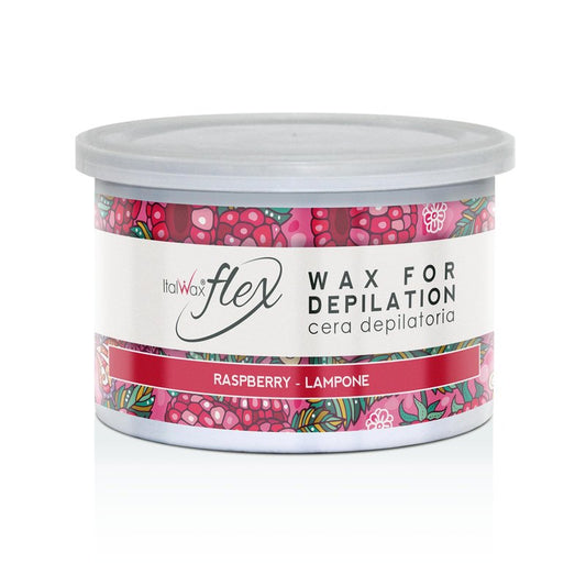 Italwax Flex Raspberry - 14oz (397 g) - Soft wax tin for hair removal - Uncented - Liposoluble syntetic formulation - Ideal for waxing all body area - Made in Italy