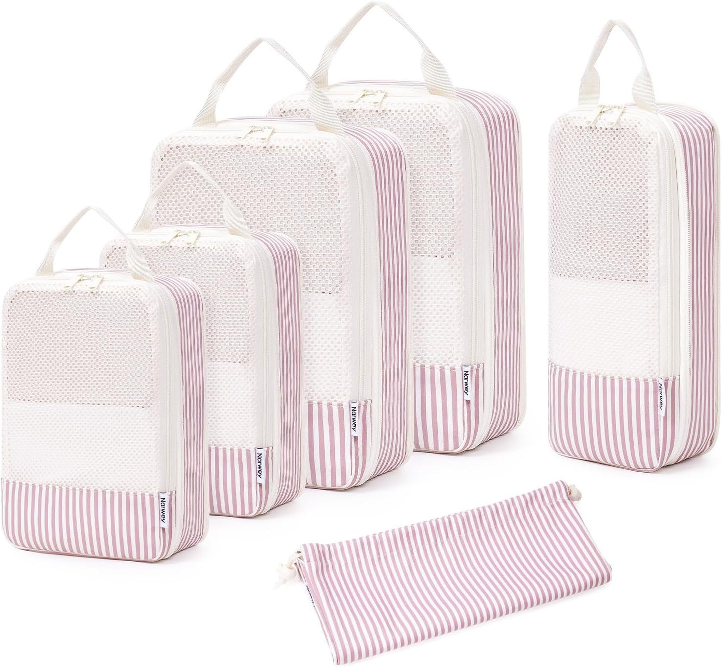 Compression Packing Cubes Set for Travel | Durable Luggage Organizer Bags - 6 Piece Set for Men & Women
