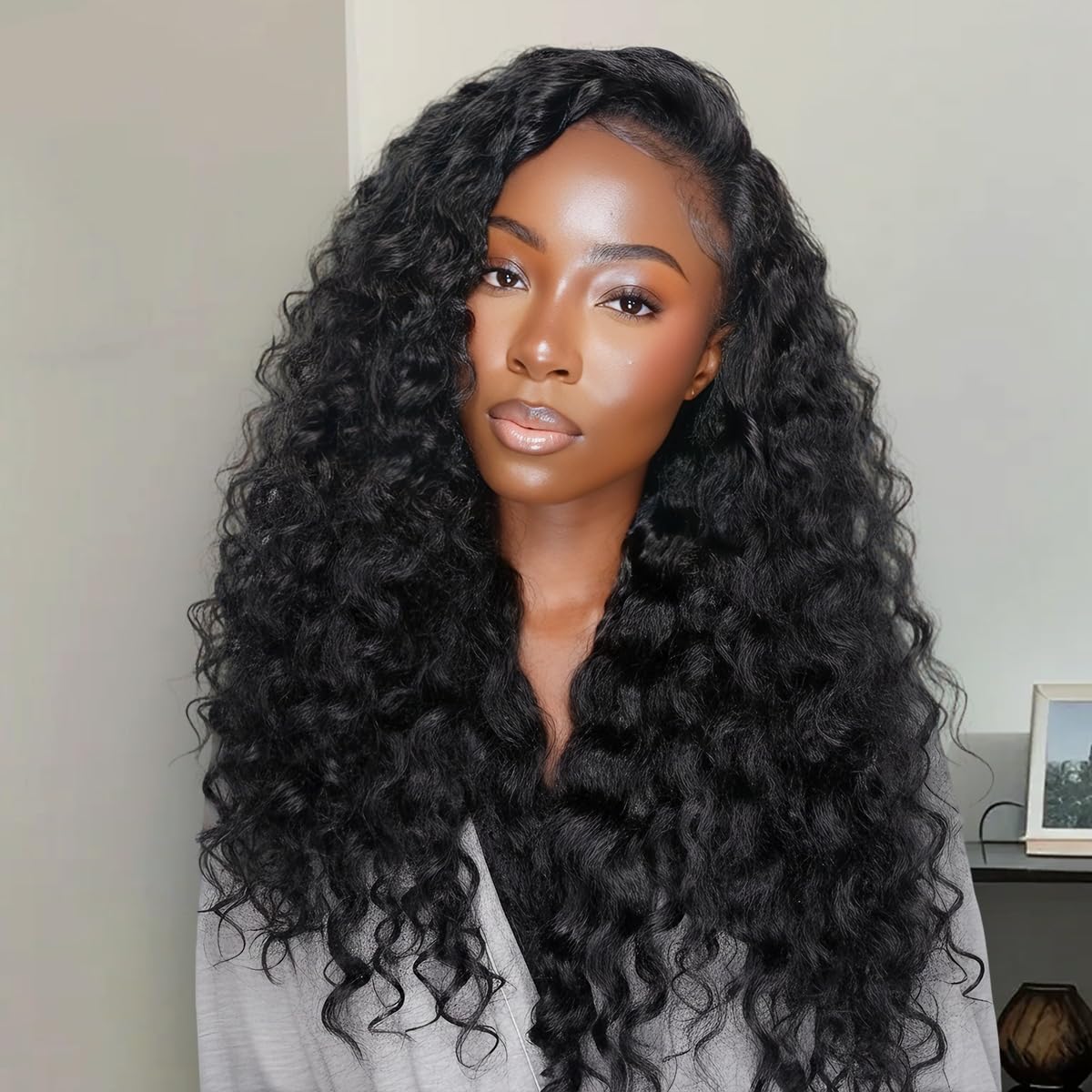Human Hair Half Wig - Burmese Curly 3-in-1 Drawstring | Glueless, Easy Wear for Black Women - 16 Inch