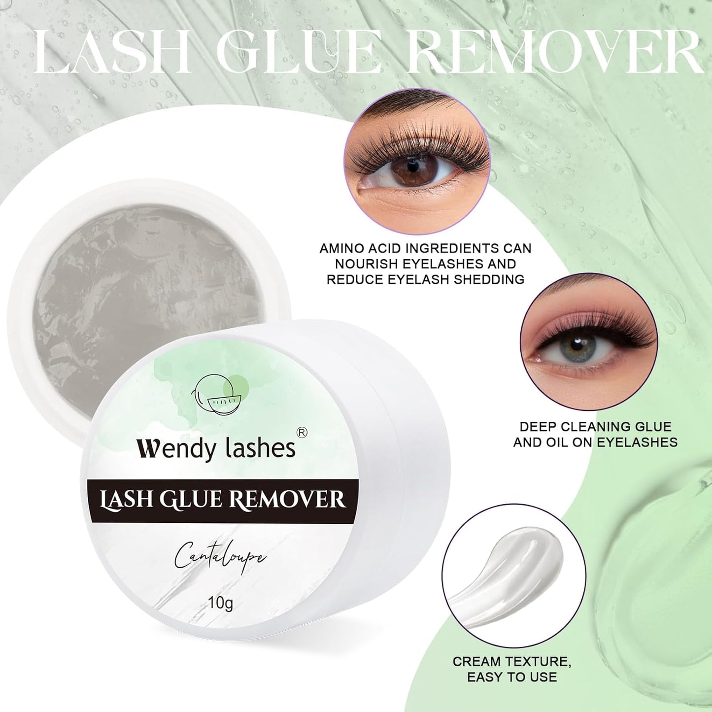 Eyelash Extension Remover Cream - Low Irritation Formula for Powerful Glue Dissolving | 10g Gray Hami Melon
