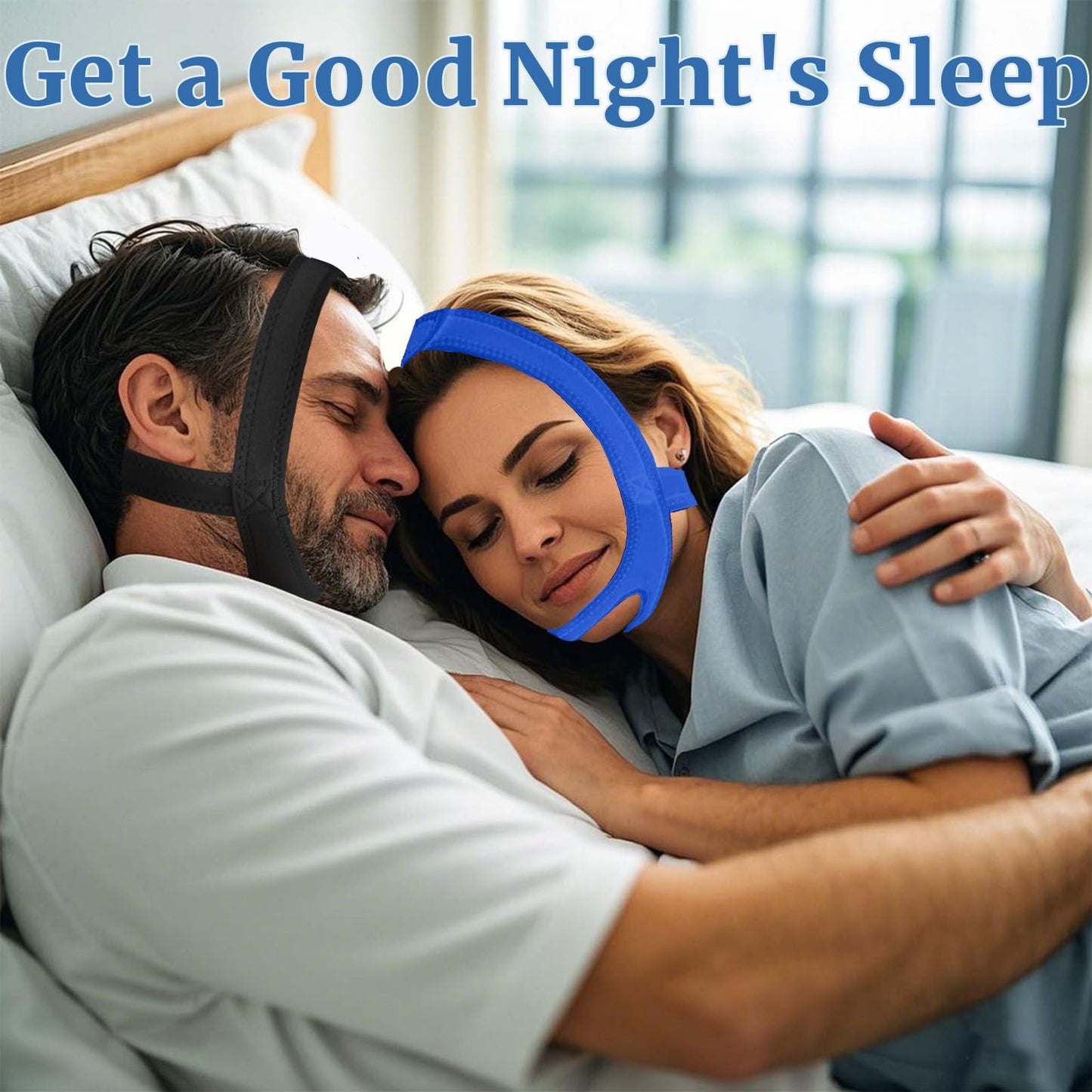 Snoring Chin Strap for Users, 2 Pack Adjustable Jaw Support Chin Strap to Keep Mouth Closed, Soft Snoring for Men Women, Lightweight Reusable, Snoring Dry Mouth, Comfort Fit Nighttime Sleeping Aid
