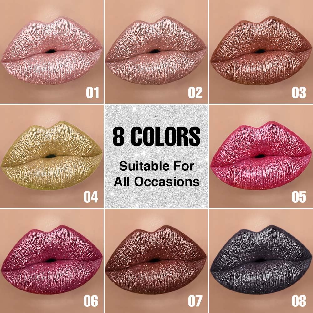 3Pcs Pink Nude Metallic Lip Liner & Lipstick Combo - Long Lasting, Waterproof, Hydrating Makeup