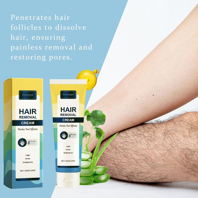 Painless Hair Removal Cream, Private Pubic Hair Remover for Women and Men Depilatory Creams for Body Legs Arms Underarms, Painless Bikini Hair Remover Cream Sensitive Skin Friendly 4.23 Fl Oz